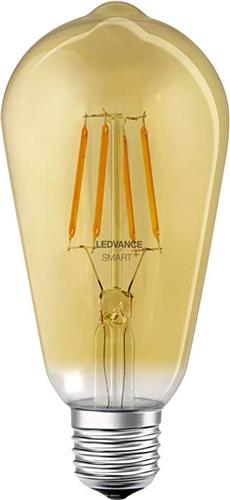 LEDVANCE Slimme LED lamp met WiFi technologie, E27-basis gouden glas ,Warm wit (24-K), 68- Lumen, substituut voor 53W-verlichtingsmiddel slim dimbaar, 1-Pak