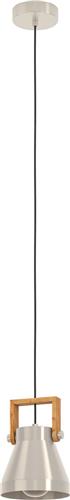 EGLO Cawton Hanglamp - E27 - Ø 16 cm - Grijs/Bruin - Staal/Hout