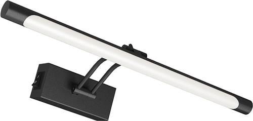 LED Schilderijlamp - Spiegellamp - Brinton Sarin - 8W 700lm - Natuurlijk Wit 4000K - Kantelbaar - Rond - Zwart
