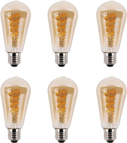 Voordeelset van 6 Zigbee E27 spiraal filament ST64 lampen - Dual White - amberkleurig - slimme bediening met Smart Life App - Smart lamp - Slimme verlichting