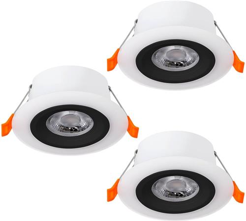 EGLO Calonge Inbouwspot - LED - Ø 10 cm - Zwart/Wit - Set van 3