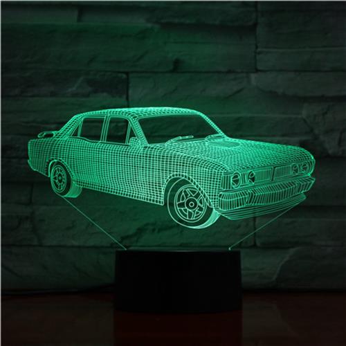3D Led Lamp Met Gravering - RGB 7 Kleuren - Auto