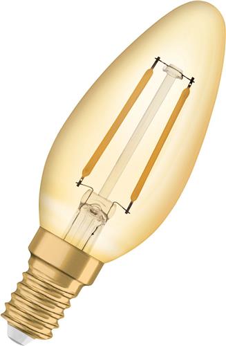 Ledvance Vintage 1906 LED E14 Kaars Goud 1.5W 120lm - 824 Zeer Warm Wit | Vervangt 15W