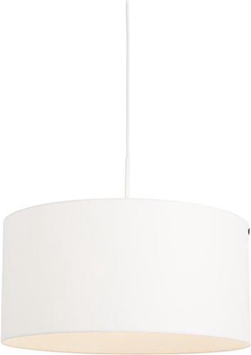 QAZQA combi - Moderne Hanglamp met kap - 1 lichts - Ø 500 mm - Wit - Woonkamer | Slaapkamer | Keuken