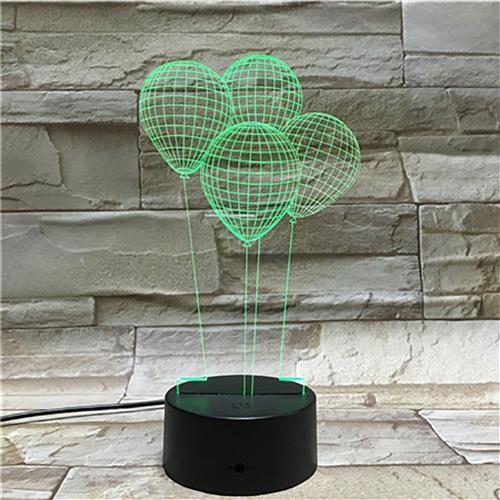 3D Led Lamp Met Gravering - RGB 7 Kleuren - Ballonnen
