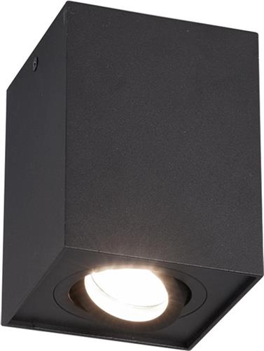 LED Plafondspot - Trion Bisqy - GU10 Fitting - 1-lichts - Vierkant - Mat Zwart - Aluminium