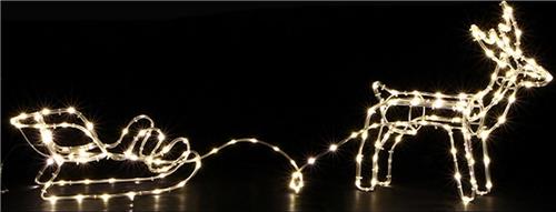 Silhouette Neon LED licht rendier en zijn slee IP44 300LED - Plastic - Wit - SILUMEN