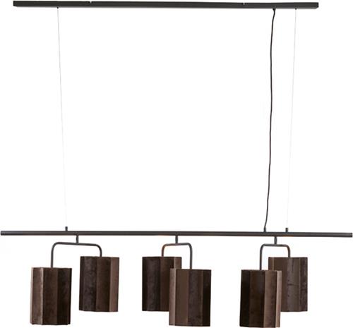 Light & Living Hanglamp Edisa - 6-Lamps - Donkerbruin