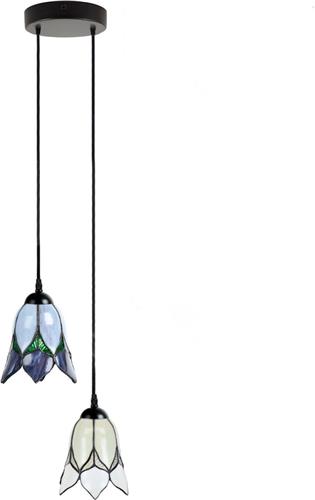 Art Deco Trade - Tiffany Kroonluchter Lovely Flower White & Purple 2