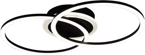 LED Plafondlamp - Plafondverlichting - Trion Venda - 25W - Warm Wit 3000K - Dimbaar - Rond - Mat Zwart - Aluminium