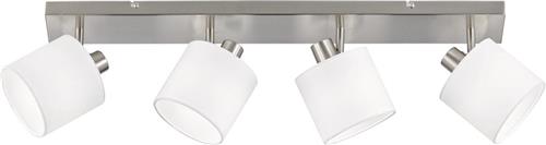 LED Plafondspot - Plafondverlichting - Trion Torry - E14 Fitting - 4-lichts - Rechthoek - Mat Nikkel - Aluminium