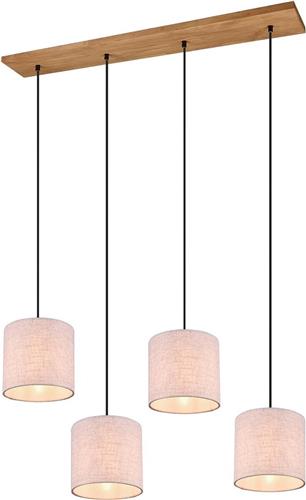 LED Hanglamp - Trion Elmo - E27 Fitting - 4-lichts - Rechthoek - Antiek Nikkel - Aluminium