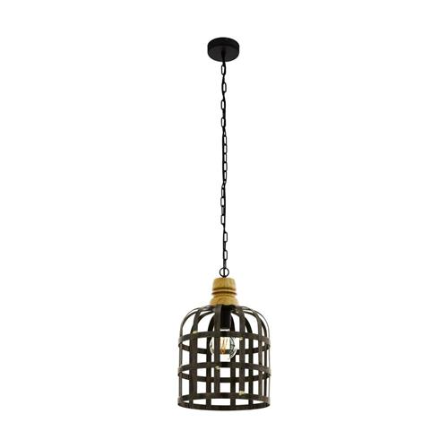 EGLO Oldcastle Hanglamp - 1 lichts - Ø32cm. - E27 - Metaal/hout