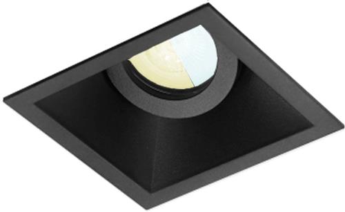 Inbouwspot Ismail met Philips HUE White Ambiance - spot - Zwart - vierkant verdiepte spot - Voor binnen / woonkamer / keuken / slaapkamer - IP20 - GU10 - Buitendiameter: 93MM - boorgat: Vierkante uitsparing - min. Inbouwdiepte: 90MM