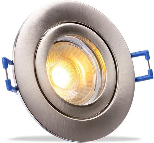 IP44 LED Inbouwspot Olivia - badkamer of buiten - Ronde spot - Nikkel mat - Extra Warm Wit - 2700K - 2.7 Watt - Philips