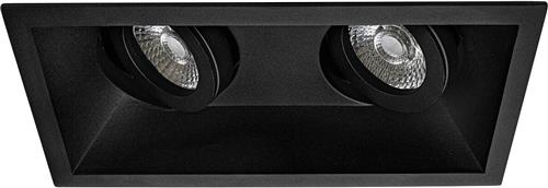 Premium Inbouwspot Warmglow Cesar Zwart Verdiepte dubbele spot Philips Warm Glow Met Philips LED