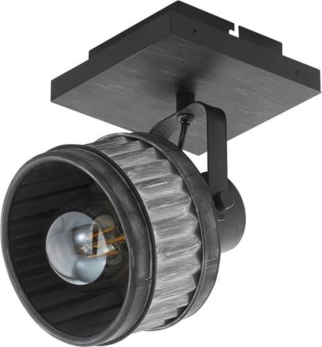 EGLO Turrock Plafonnière - E27 - Ø 20 cm - Zwart;Grijs