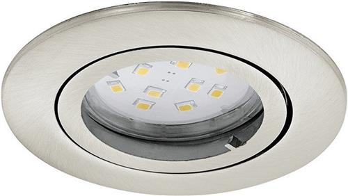EGLO Tedo - Inbouwspotje - LED - Ø80mm. - Nikkel-Mat - Kantelbaar