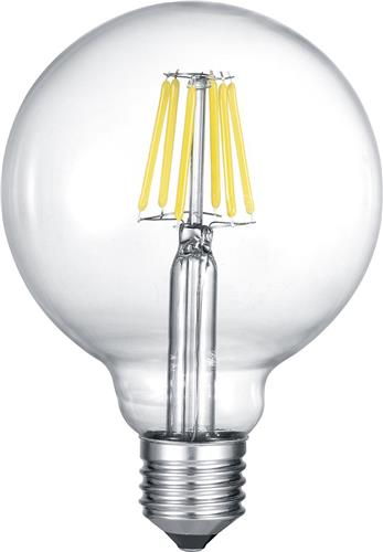 LED Lamp - Filament - Torna Globin XL - E27 Fitting - 8W - Warm Wit 2700K - Dimbaar - Transparent Helder - Glas