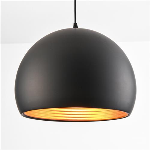 Moderne ronde hanglamp zwart met goud 25cm  Goldy