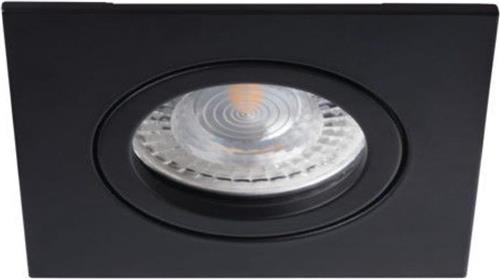 Platte inbouwspot Corey -Vierkant Zwart -Extra Warm Wit -Dimbaar -3.8W -RTM Lighting LED