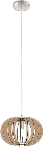 EGLO Stellato Hanglamp - E27 - Staal;Hout - Bruin