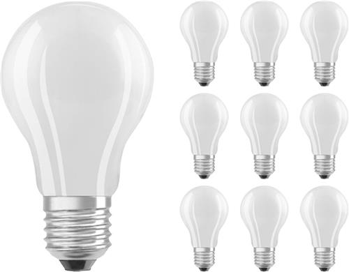 Voordeelpak 10x Ledvance CLASSIC LED E27 Peer Filament Mat 11W 1521lm - 827 Zeer Warm Wit | Dimbaar - Vervangt 100W