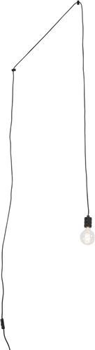 QAZQA cavalux - Design Hanglamp voor boven de eettafel | in eetkamer - 1 lichts - Ø 5 cm - Zwart - Woonkamer | Slaapkamer