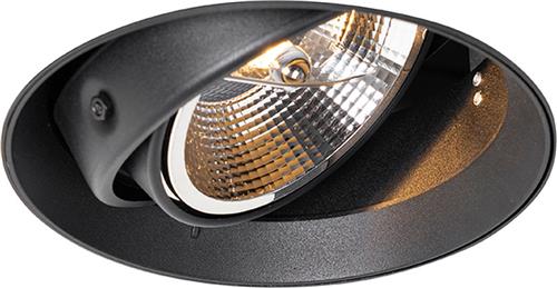 QAZQA Moderne inbouwspot zwart GU10 AR111 rond trimless - Oneon