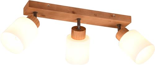 LED Plafondspot - Plafondverlichting - Trion Asmara - E14 Fitting - 3-lichts - Rechthoek - Mat Bruin - Hout