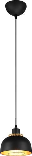 LED Hanglamp - Hangverlichting - Torna Palmo - E27 Fitting - 1-lichts - Rond - Mat Zwart - Aluminium