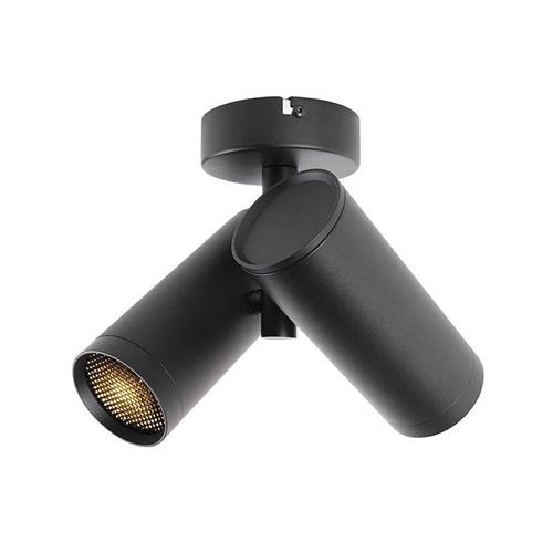 QAZQA scopio - Design Plafondspot | Spotje | Opbouwspot - 2 lichts - L 179 mm - Zwart - Woonkamer | Slaapkamer | Keuken