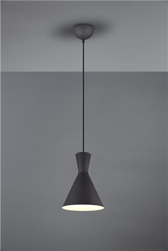 LED Hanglamp - Trion Ewomi - E27 Fitting - 1-lichts - Rond - Mat Zwart - Aluminium - Ø20cm