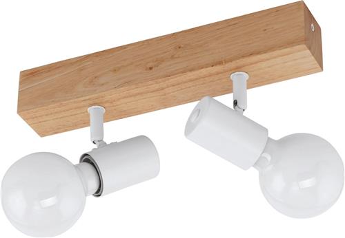EGLO Townshend 3 Spot - 2 lichts - E27 - Bruin - Wit