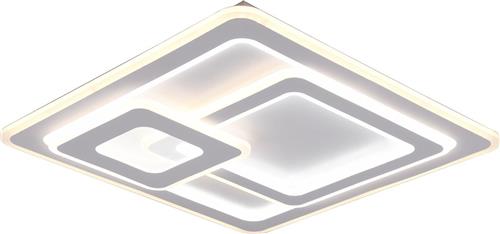 LED Plafondlamp - Plafondverlichting - Torna Mirna - 76W - Aanpasbare Kleur - Afstandsbediening - Dimbaar - Vierkant - Mat Wit - Aluminium