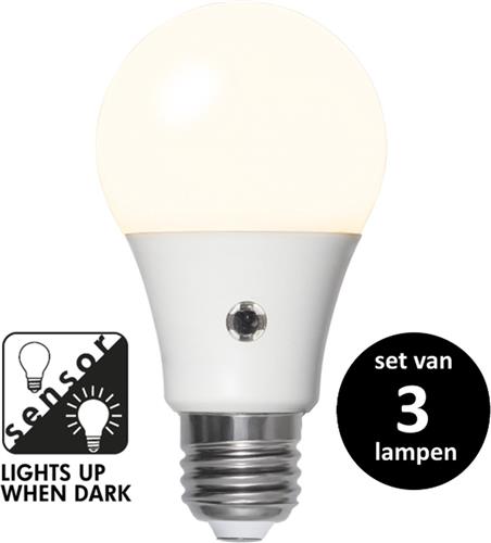 Lamp met schemersensor - 11W -Extra Warm Wit (2700K) -Niet dimbaar -Schemersensor - set van 3