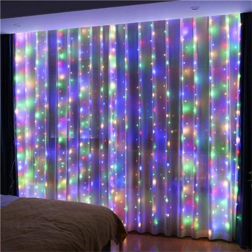 240Led IP44 4m lichtgordijn - transparante kabel, multi -skill - Multicolore - Kunststof - MultiCouleur - SILUMEN