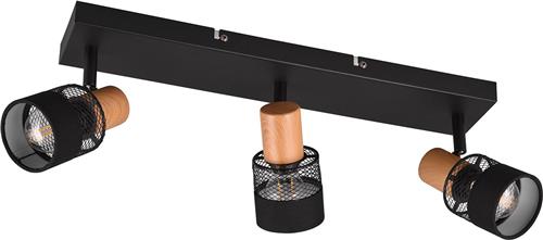LED Plafondspot - Torna Dandini - E14 Fitting - 3-lichts - Rond - Mat Zwart - Metaal