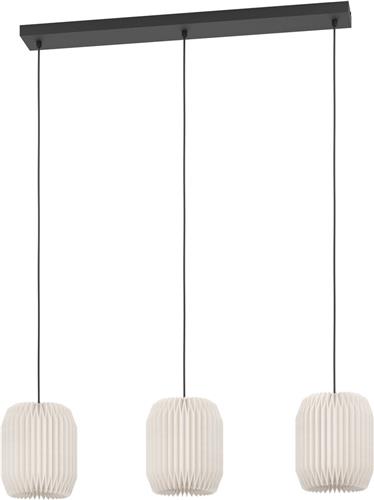 EGLO Belgrave Hanglamp - E27 - 88 cm - Zwart/Wit - Papier