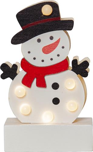 Star Trading LED decoratieve verlichting sneeuwpop 'Freddy', op batterijen, kleurrijk