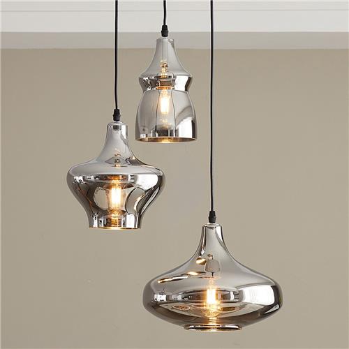Design hanglamp chrome 3-lichts  Bari