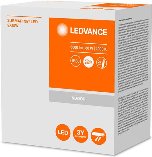 LEDVANCE Lijnarmatuur LED: voor plafond, G13, SUBMARINE / 32 W, 220240 V, stralingshoek: 140, Koel wit, 4000 K, body materiaal: acrylonitrile butadiene styrene (abs), IP65