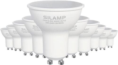 Ledlamp G U10 6W 220V SMD2835 PAR16 10LED 90 ° (10 stuks) - Wit licht - Overig - Pack de 10 - Wit Neutre 4000K - 5500K - SILUMEN