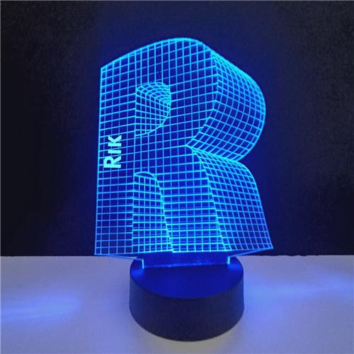 3D LED Lamp - Letter Met Naam - Rik