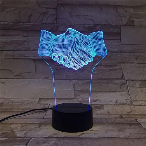 3D Led Lamp Met Gravering - RGB 7 Kleuren - Handen