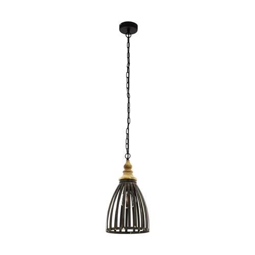 EGLO Oldcastle Hanglamp - 1 lichts - Ø23cm. - E27 - Metaal/hout