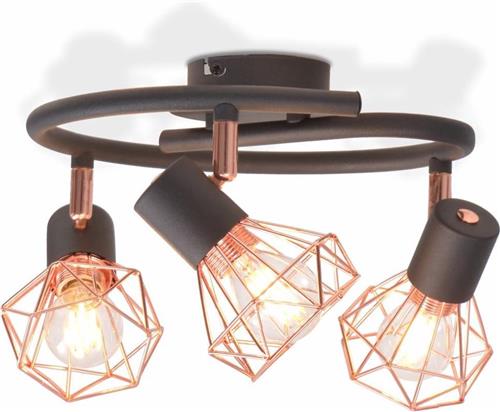 vidaXL Plafondlamp met 3 filament LED-lampen 12 W