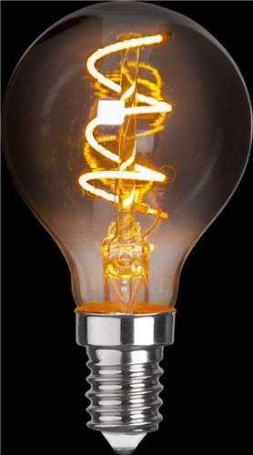 Kogellamp - E14 - 3W - Super Warm Wit <2200K - Filament - Rookglas
