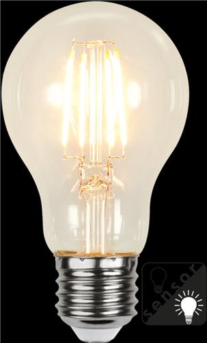 Schemersensor - Standaard bol - E27 - 4.2W - Super Warm Wit <2200K - Filament - Helder