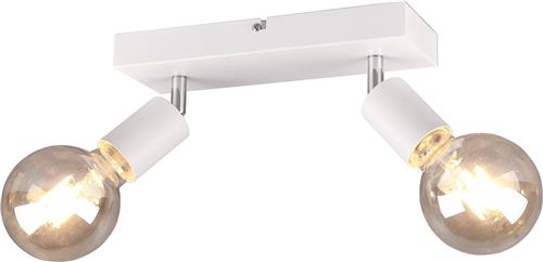 LED Plafondspot - Torna Zuncka - E27 Fitting - 2-lichts - Rechthoek - Mat Wit - Aluminium